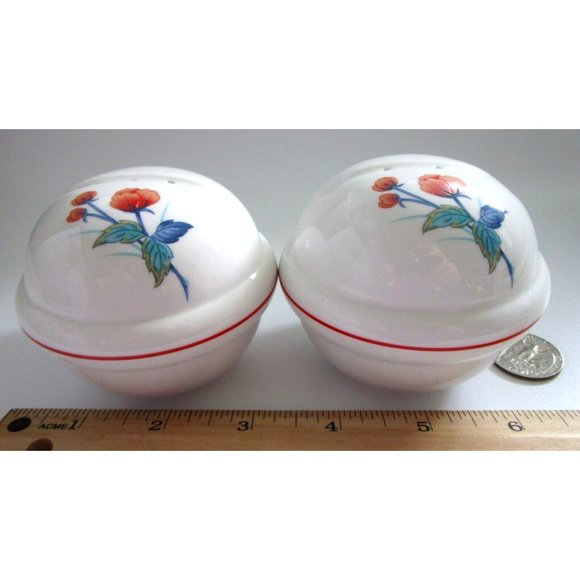 VTG Noritake Japan Versatone Ceramic Salt and Pepper Shaker -Floral Design Round - Picture 10 of 10